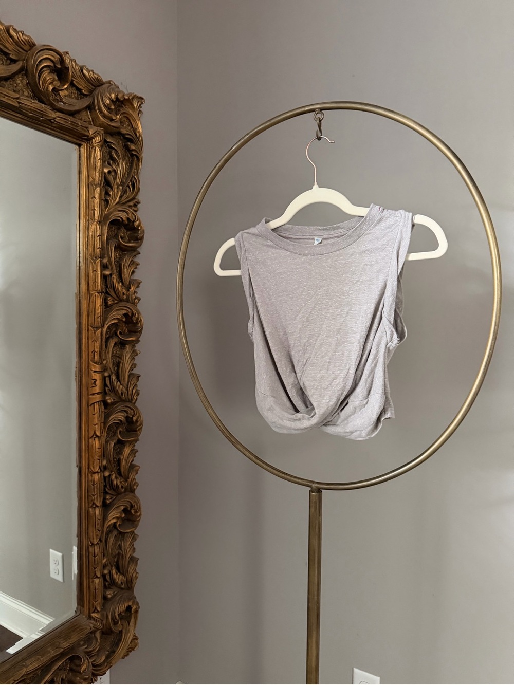 Free People Heather Gray Twist-Front Tank